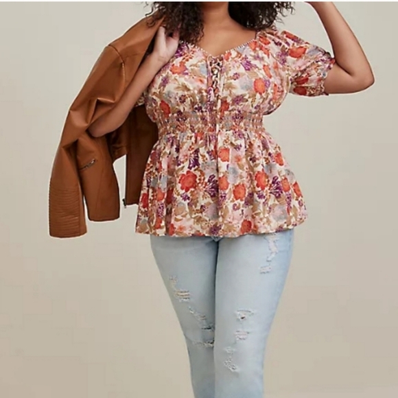 torrid Tops - Torrid Georgette Eyelet Top Size 0